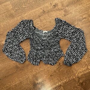 Urban Outfitters Black Floral Blouse